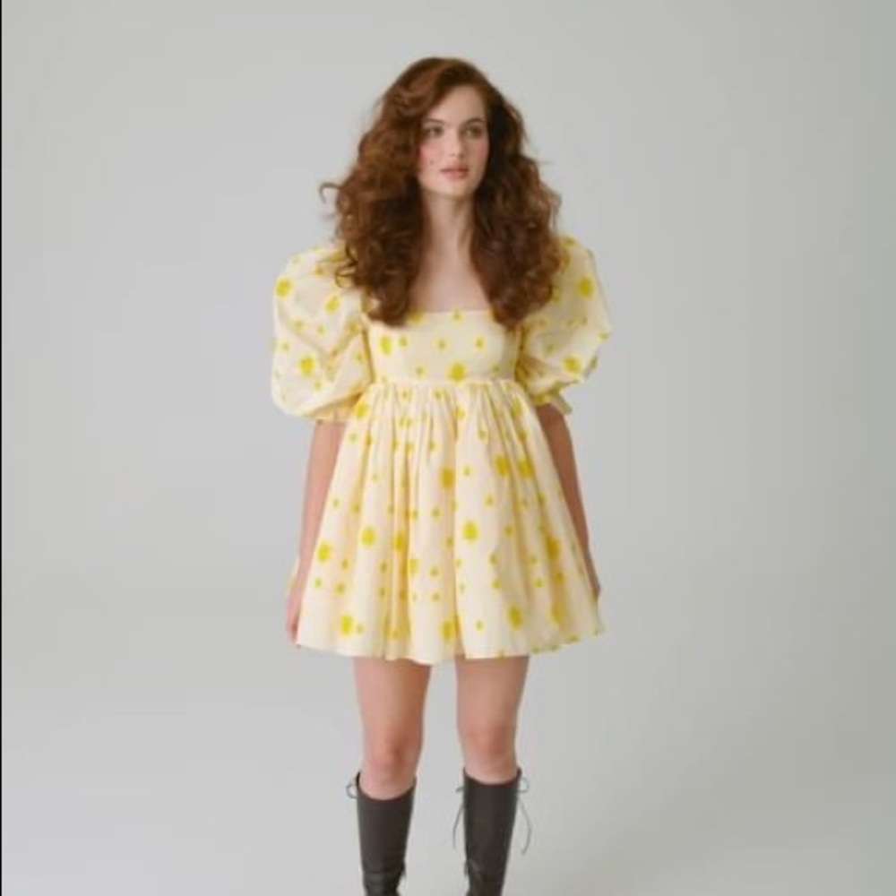 Selkie Coat of Arms Cottage Puff Dress Size Small